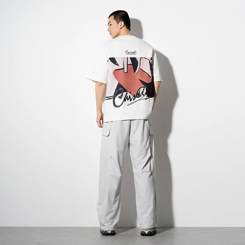 CAISEDI T Shirts Men White-2