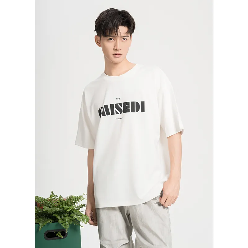 CAISEDI T Shirts Men White-5