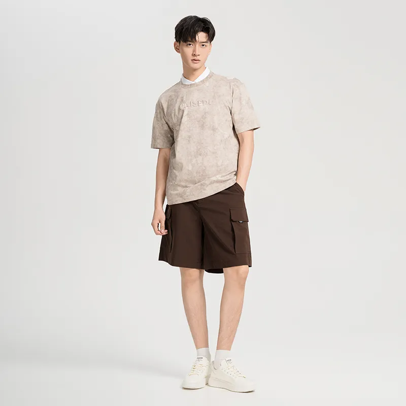 CAISEDI T Shirts Men Khaki-2
