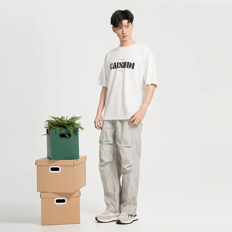 CAISEDI T Shirts Men White-2