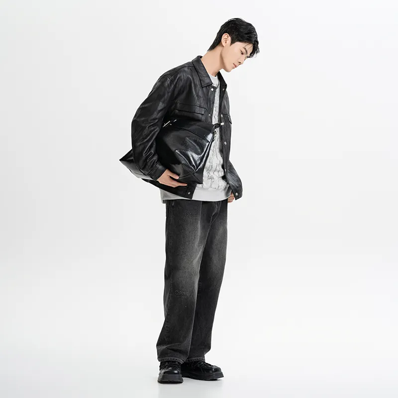 CAISEDI Jackets Coats Men's Black-3