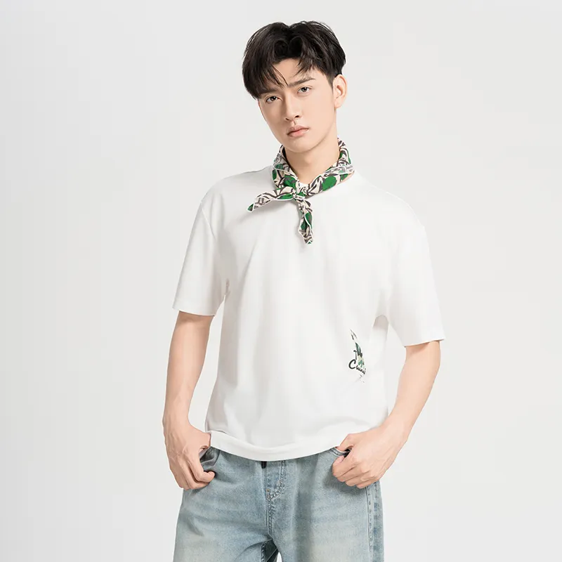 CAISEDI T Shirts Men White-4