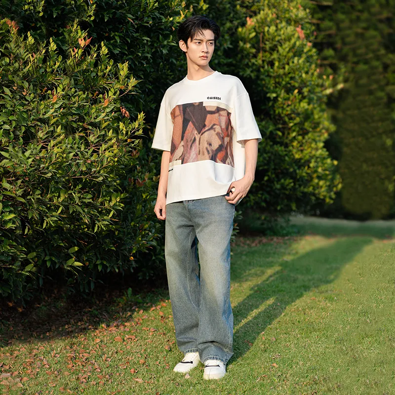 CAISEDI T Shirts Men White-2