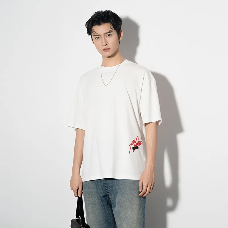 CAISEDI T Shirts Men White-5
