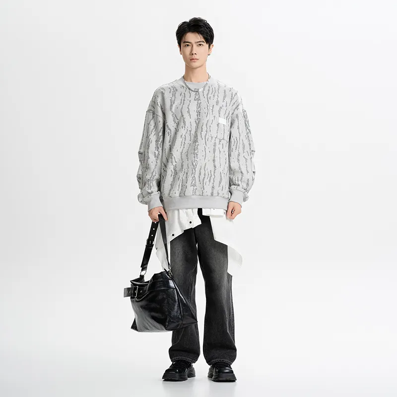 CAISEDI Sweatshirts Men Gray-2