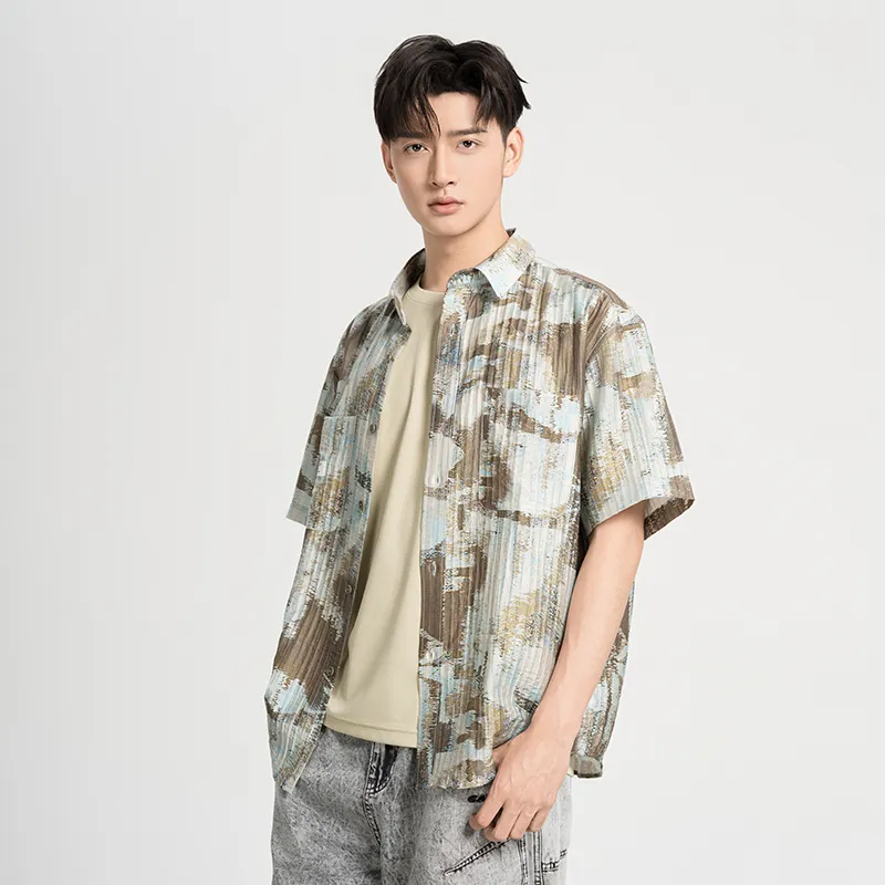 CAISEDI Shirts Men Multicolor-4