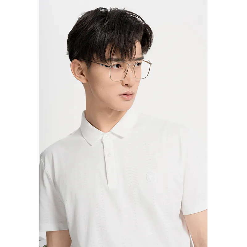 CAISEDI T Shirts Men Ecru-5