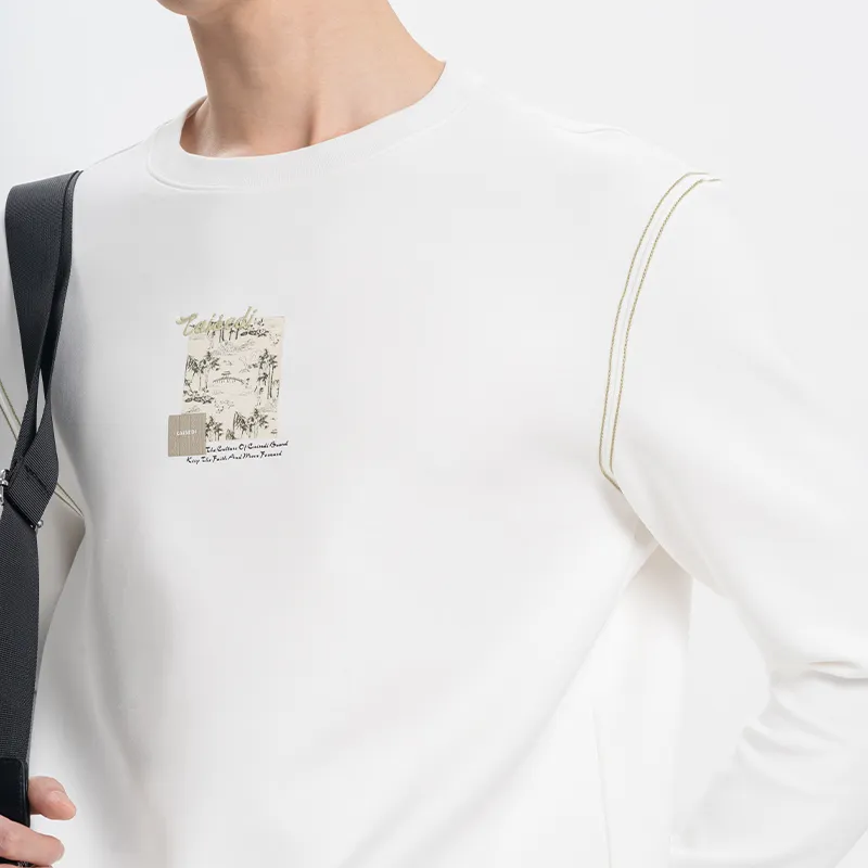 CAISEDI Sweatshirts Men White-2
