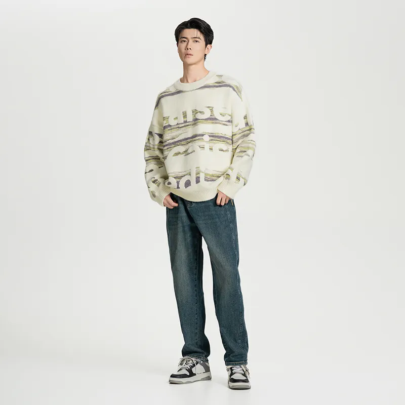 CAISEDI Sweaters Men Ecru-3