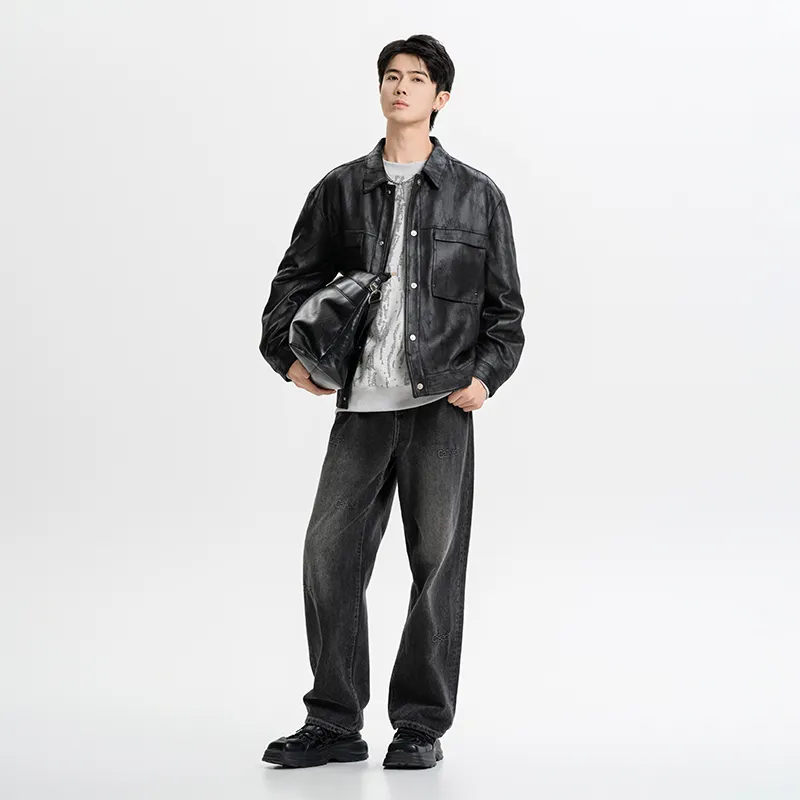 CAISEDI Jackets Coats Men's Black-2
