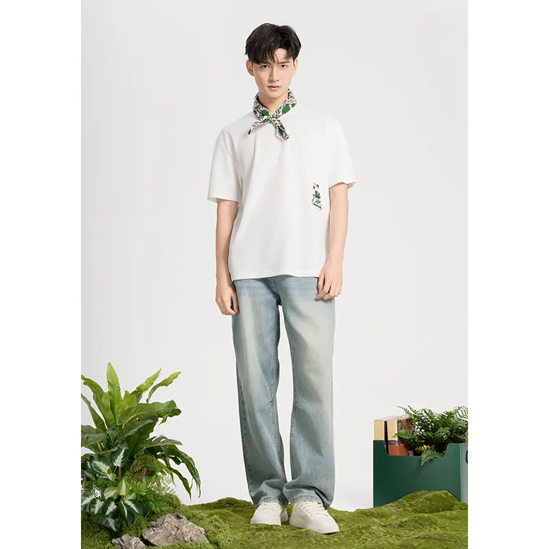 CAISEDI T Shirts Men White-2