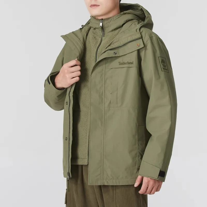 Timberland Windproof Wear Resistant Warm Windbreaker Jacket Men's Green-3
