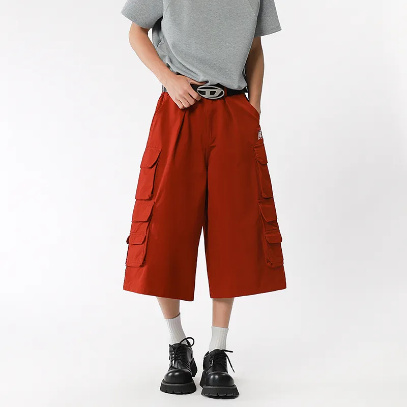 Weles Cargo Shorts Unisex Red-1