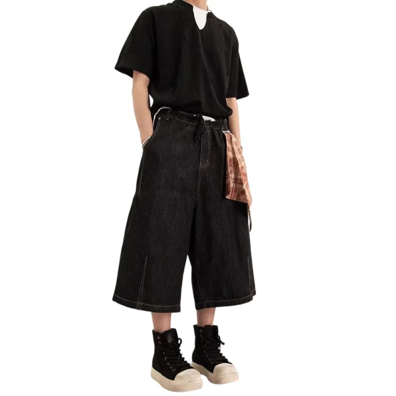 Weles Denim Shorts Unisex Black-6