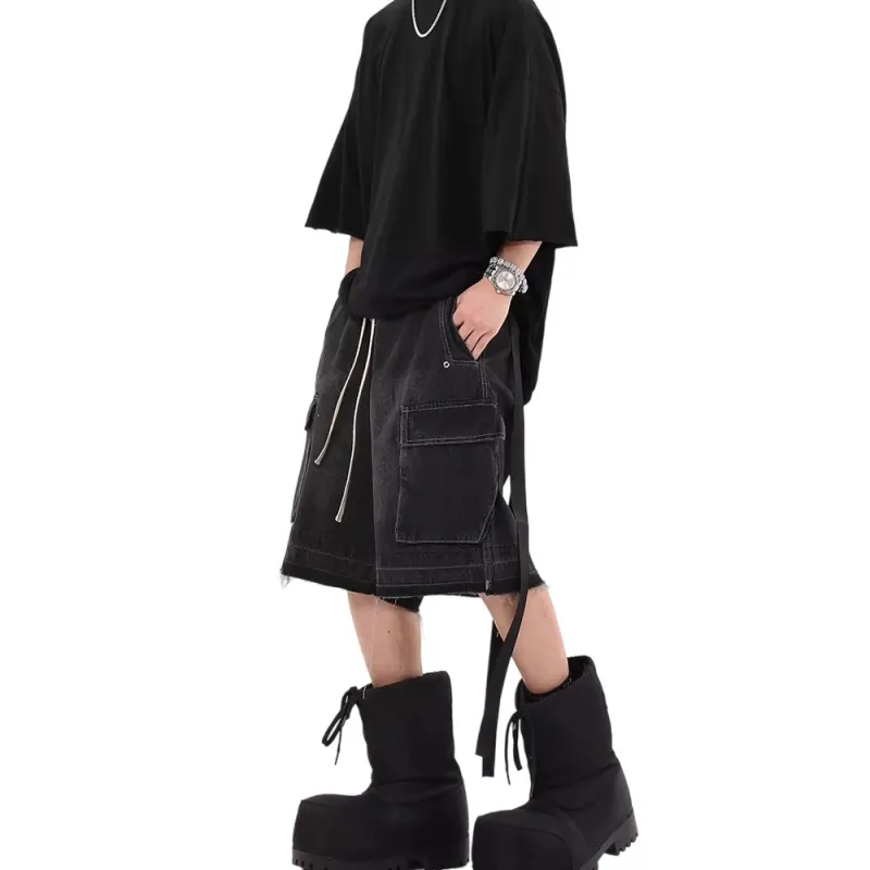 Weles Denim Shorts Unisex Black-1