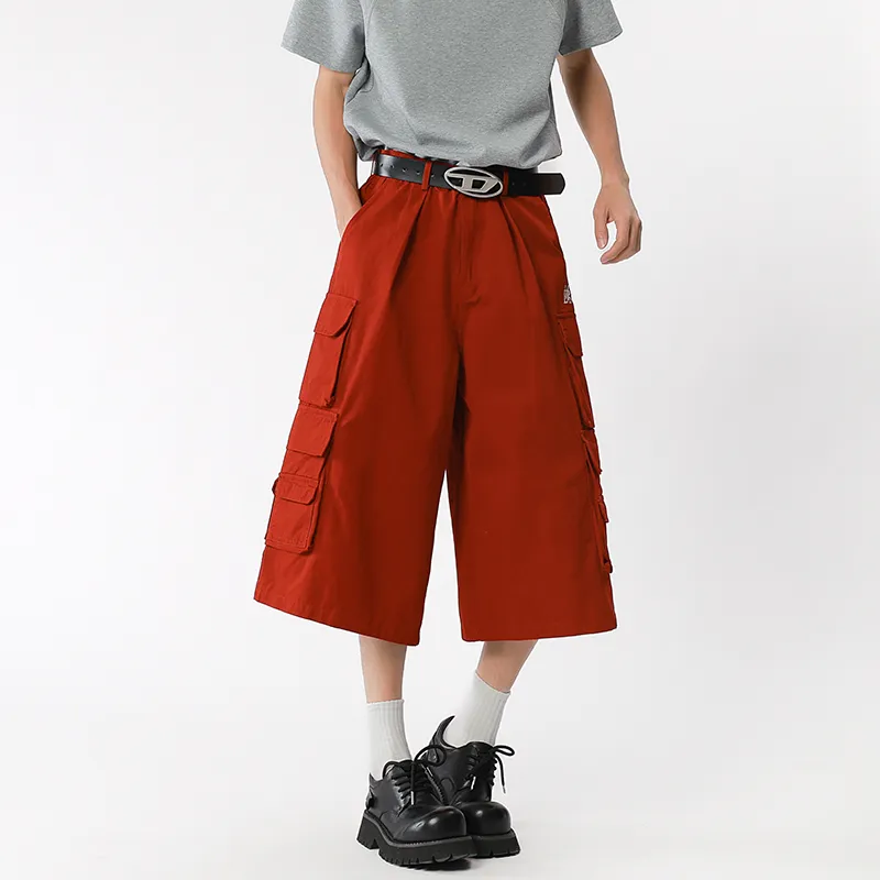 Weles Cargo Shorts Unisex Red-4