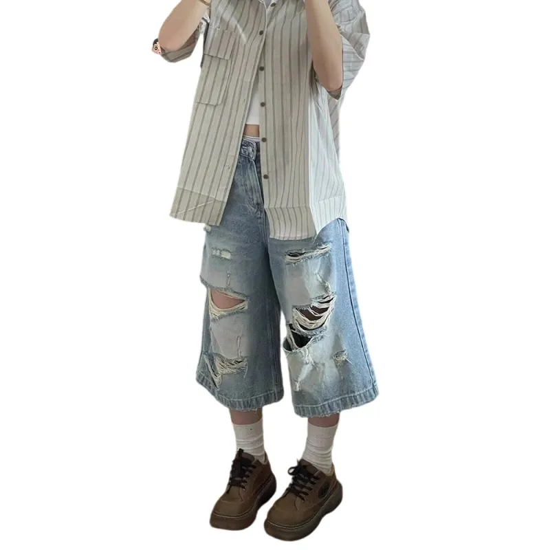 Weles Denim Shorts Unisex Blue-7