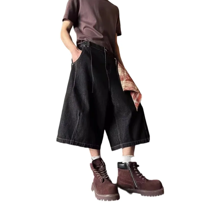 Weles Denim Shorts Unisex Black-3