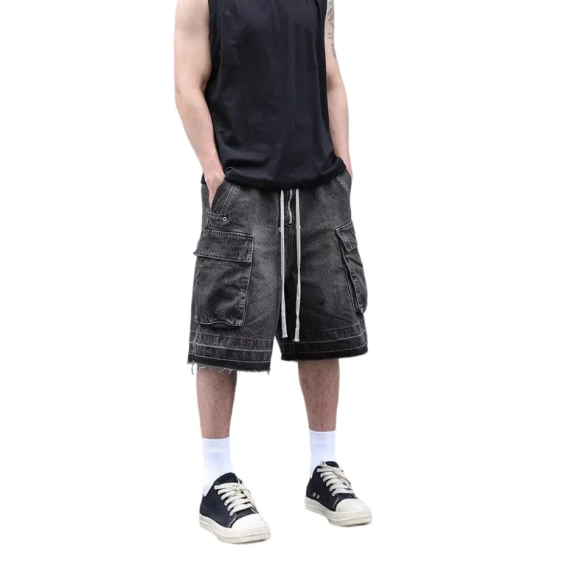 Weles Denim Shorts Unisex Black-6