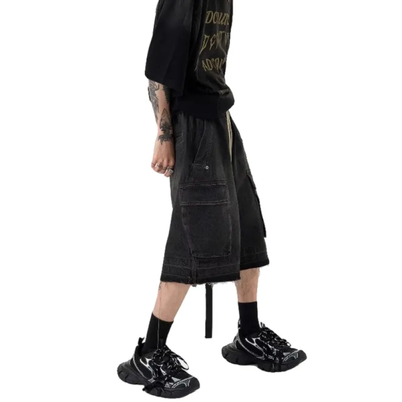 Weles Denim Shorts Unisex Black-3