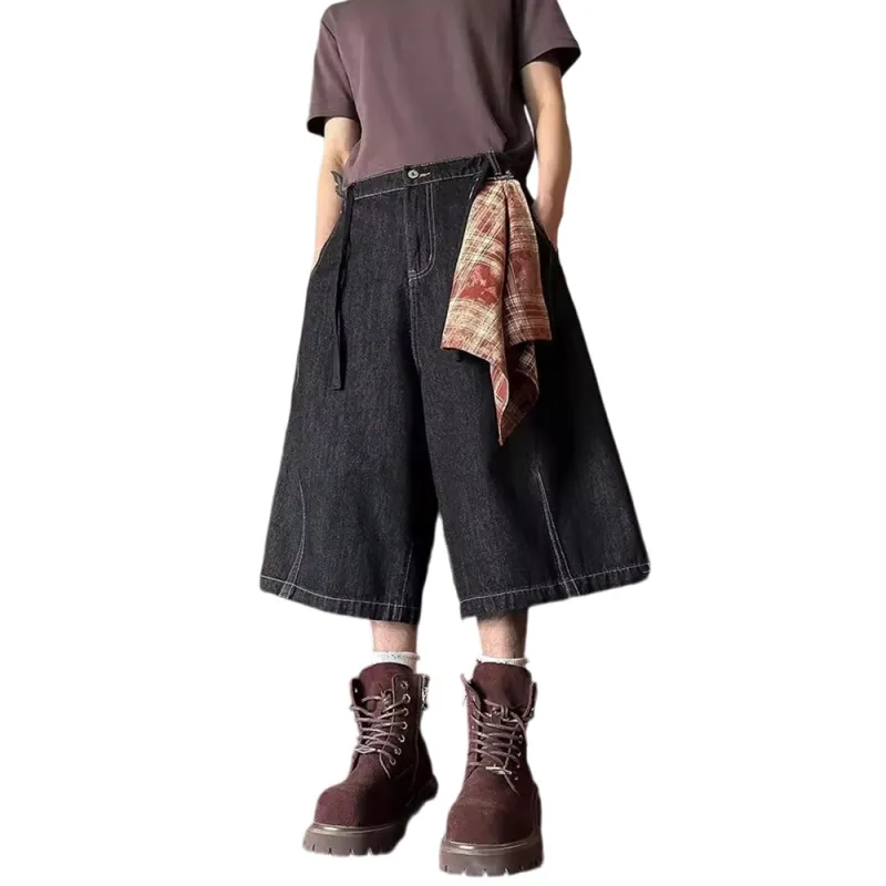 Weles Denim Shorts Unisex Black-4