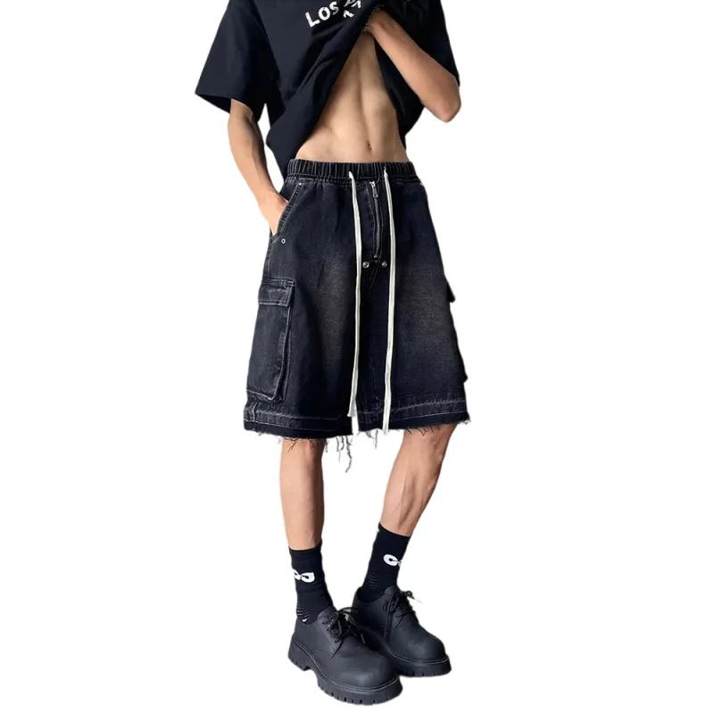 Weles Denim Shorts Unisex Black-6