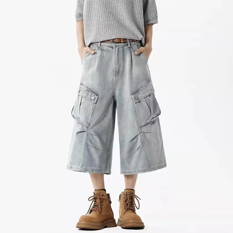 Weles Denim Shorts Unisex Light Blue-1
