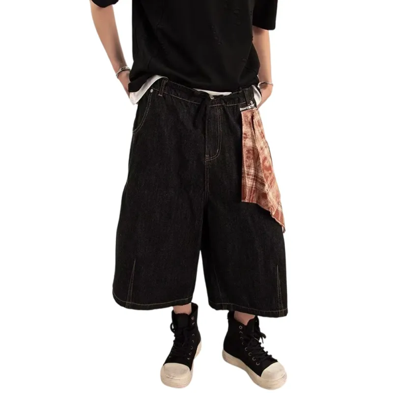 Weles Denim Shorts Unisex Black-1