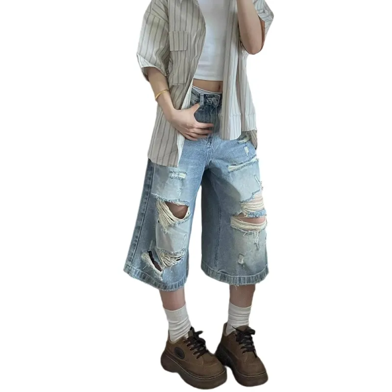Weles Denim Shorts Unisex Blue-6