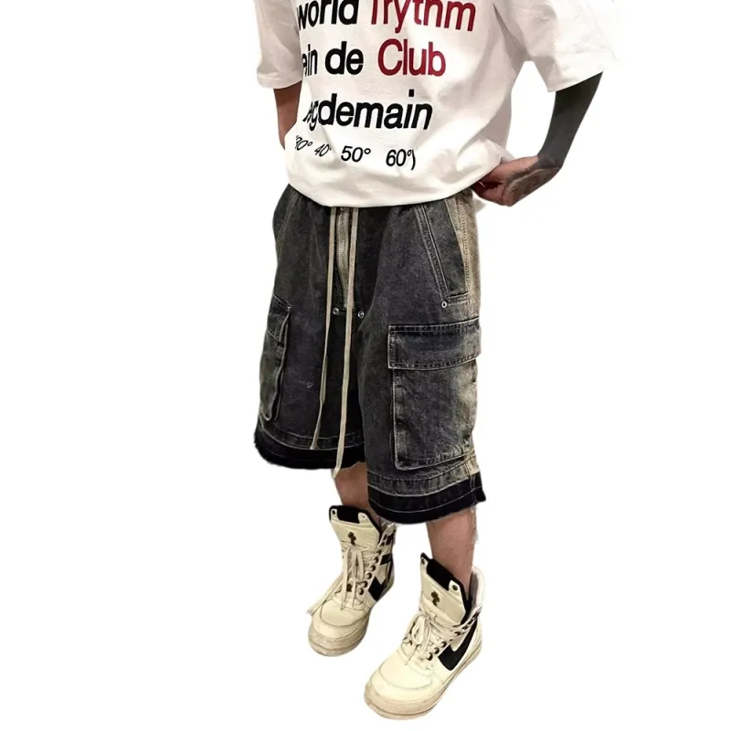 Weles Denim Shorts Unisex Black-1