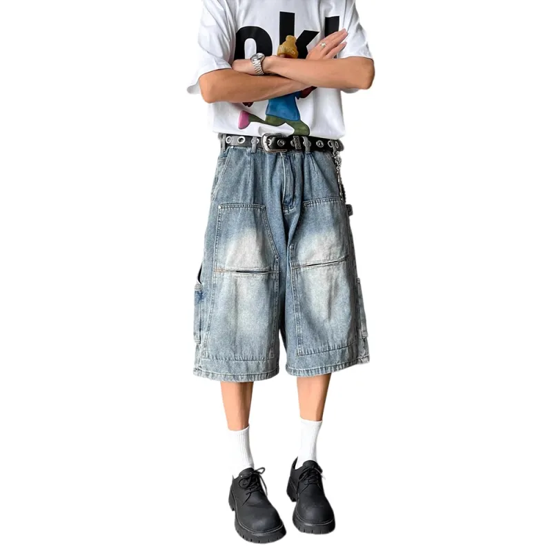 Weles Denim Shorts Unisex Blue-4
