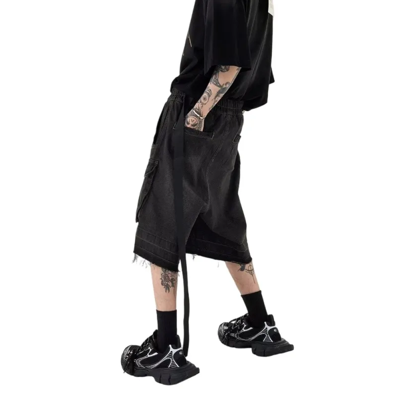 Weles Denim Shorts Unisex Black-5