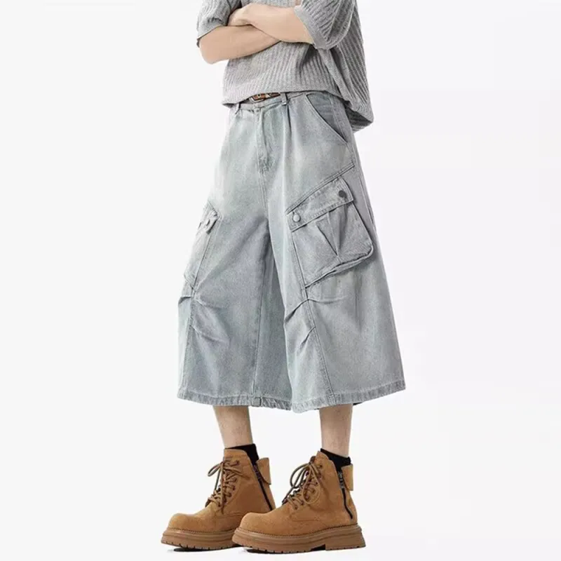 Weles Denim Shorts Unisex Light Blue-3