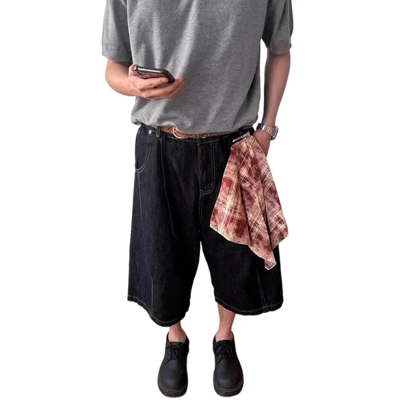 Weles Denim Shorts Unisex Black-4