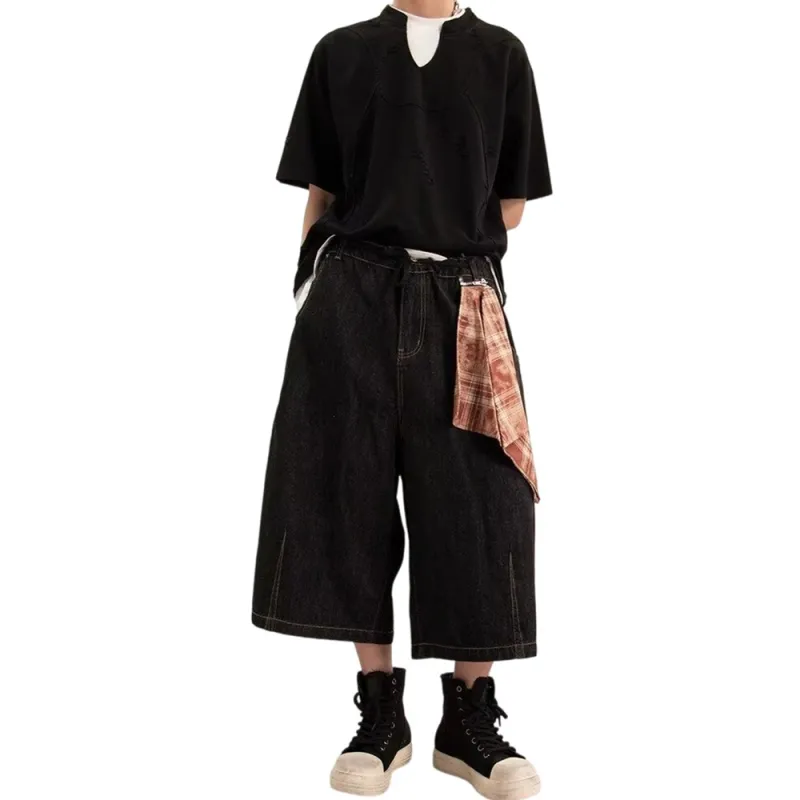 Weles Denim Shorts Unisex Black-3