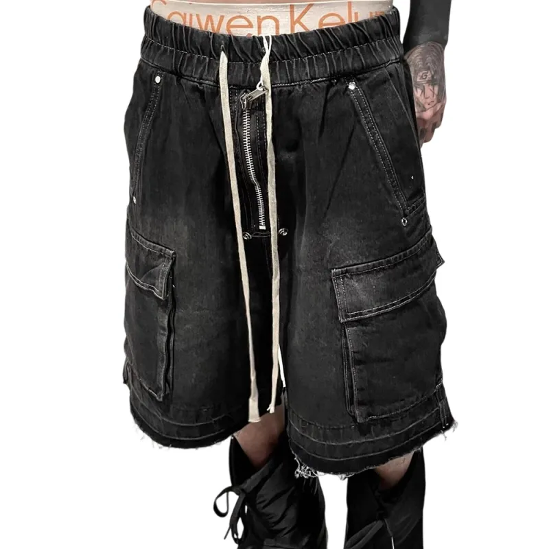 Weles Denim Shorts Unisex Black-6