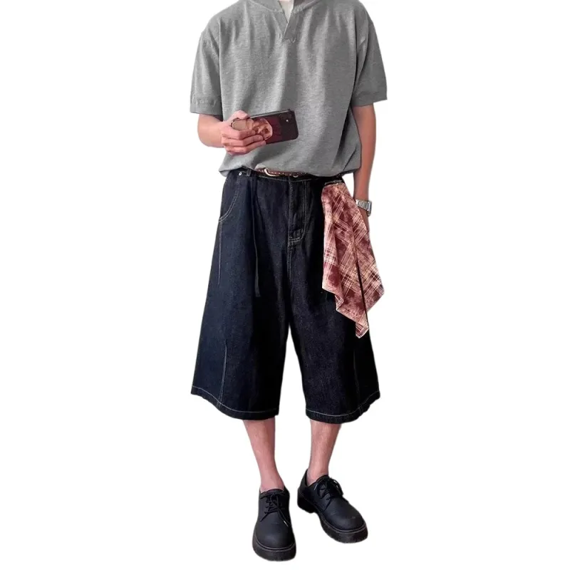 Weles Denim Shorts Unisex Black-3