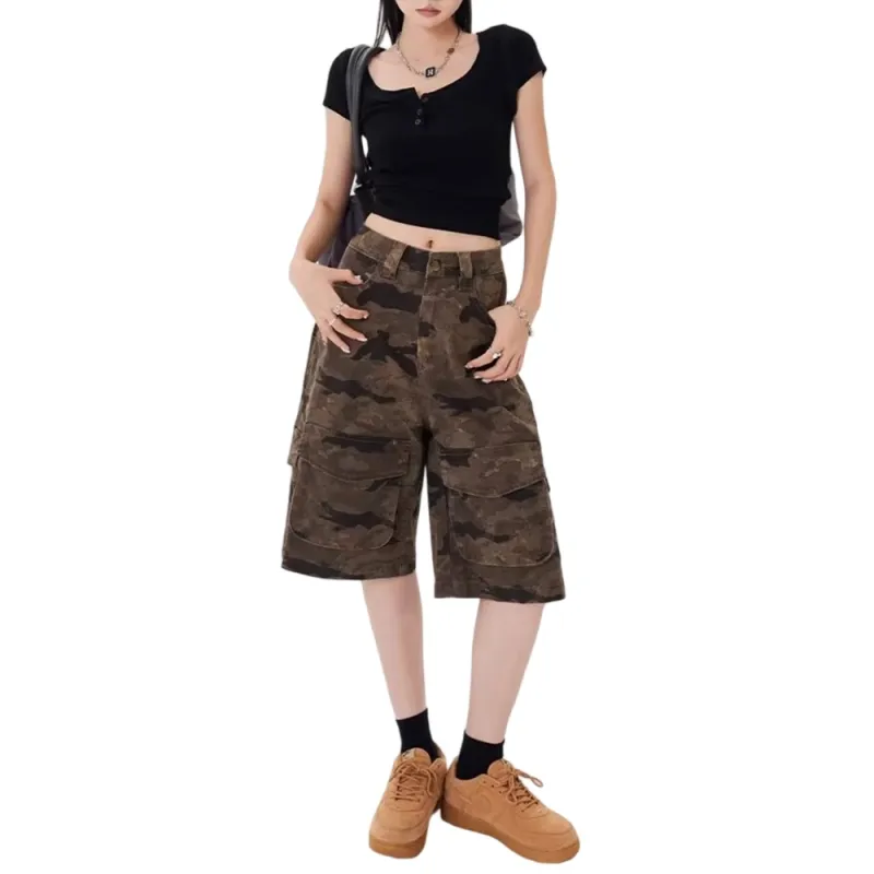 Weles Denim Shorts Unisex Camouflage-5