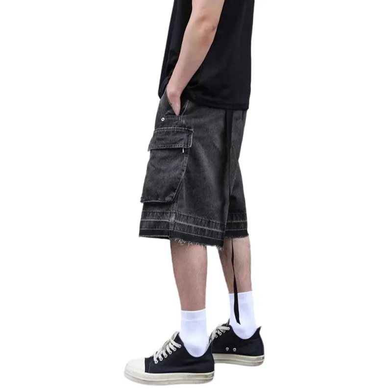 Weles Denim Shorts Unisex Black-1