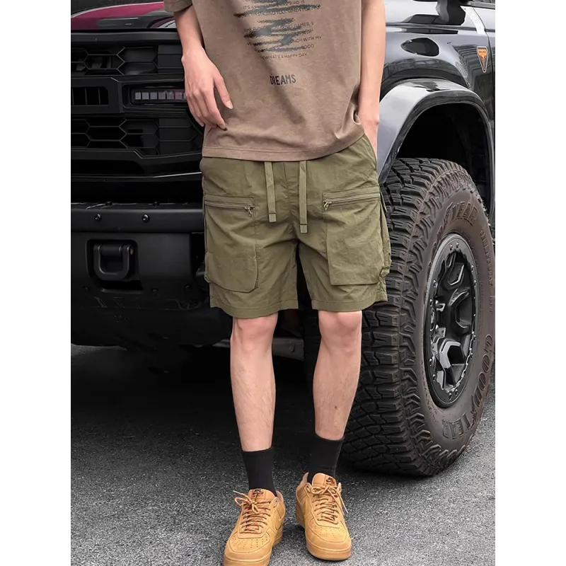 MIIRACER Cargo Shorts Unisex Army Green-1