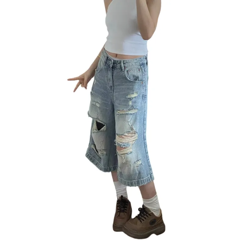 Weles Denim Shorts Unisex Blue-3