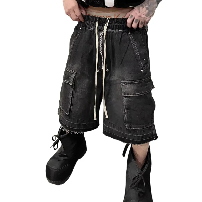 Weles Denim Shorts Unisex Black-4