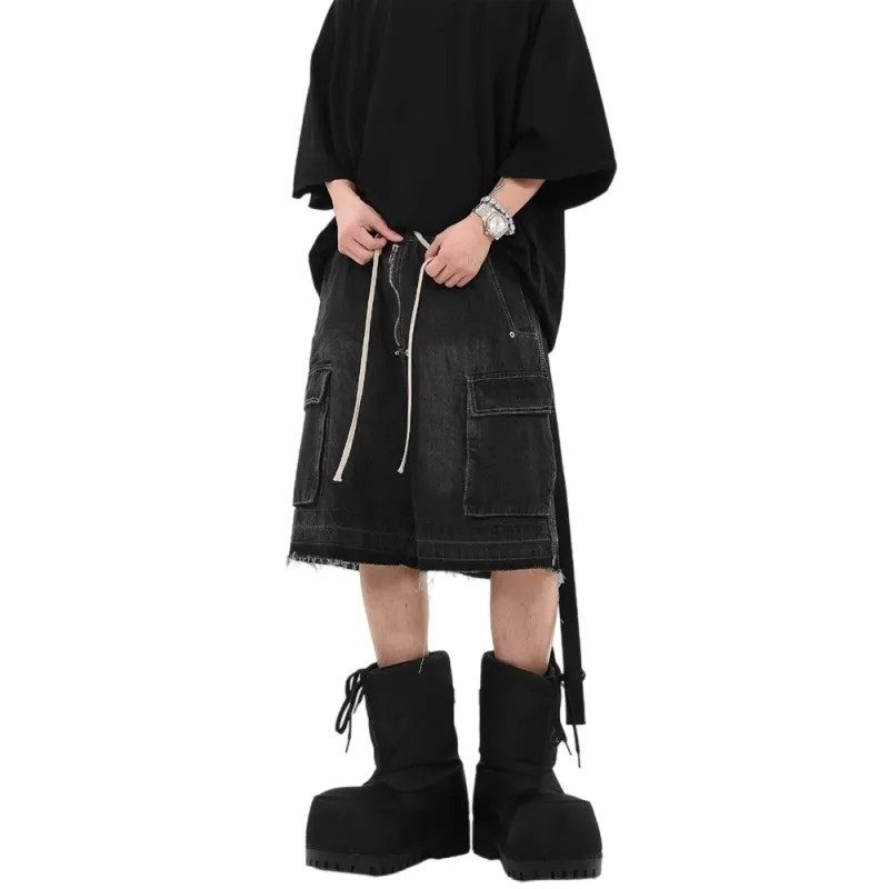 Weles Denim Shorts Unisex Black-2