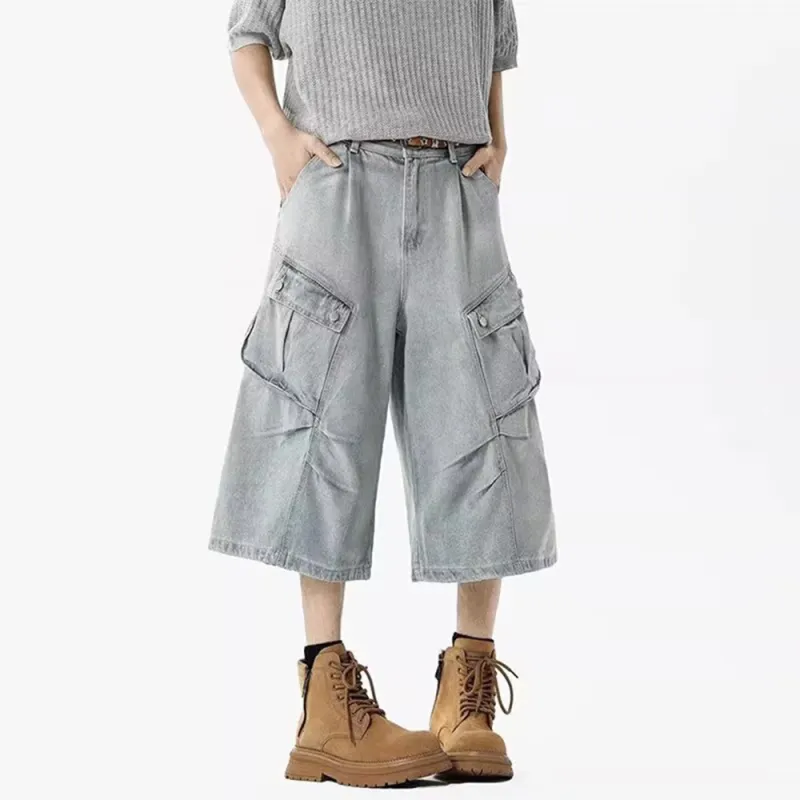 Weles Denim Shorts Unisex Light Blue-4