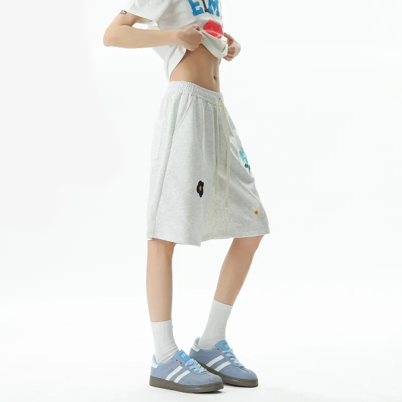Weles Casual Shorts Unisex White Heather Gray-5