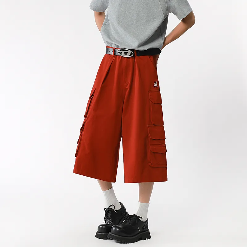 Weles Cargo Shorts Unisex Red-3