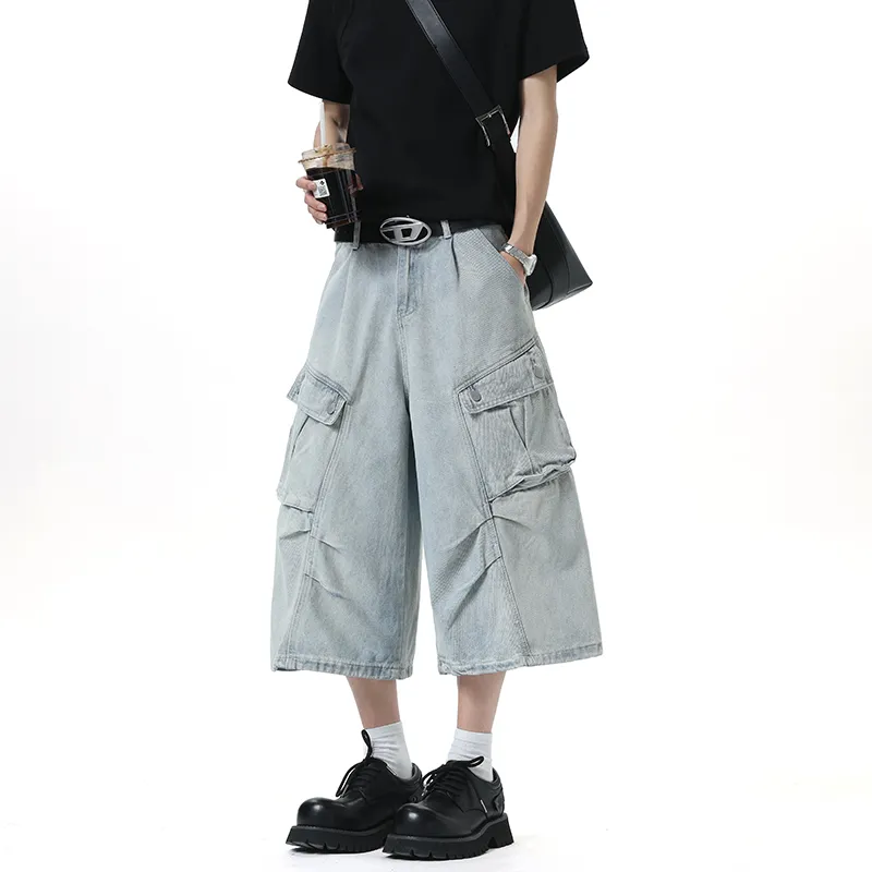 Weles Denim Shorts Unisex Light Blue-1