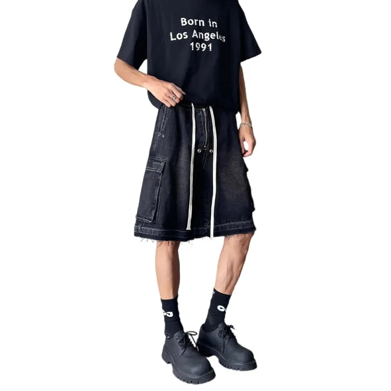 Weles Denim Shorts Unisex Black-4