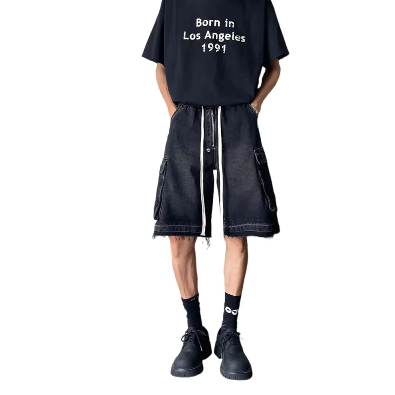 Weles Denim Shorts Unisex Black-2