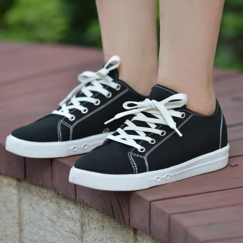 Izt Casual Shoes Anti-Slip And Wear-Resistant Breathable Low-Top Canvas Shoes Unisex Black-10